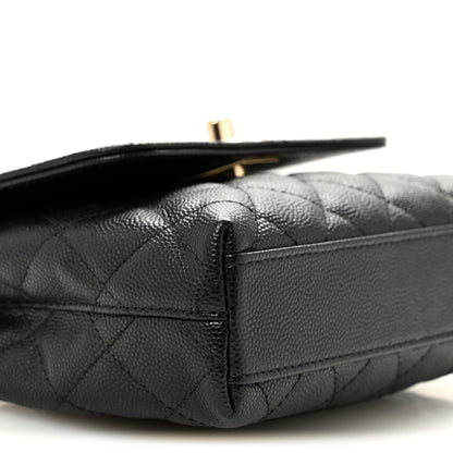 Chanel Caviar Quilted Coco Handle Clutch With Chain Black 9 of 11