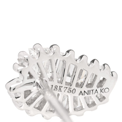 Anita Ko 18K White Gold Diamond Small Palm Leaf Earrings 4 of 4