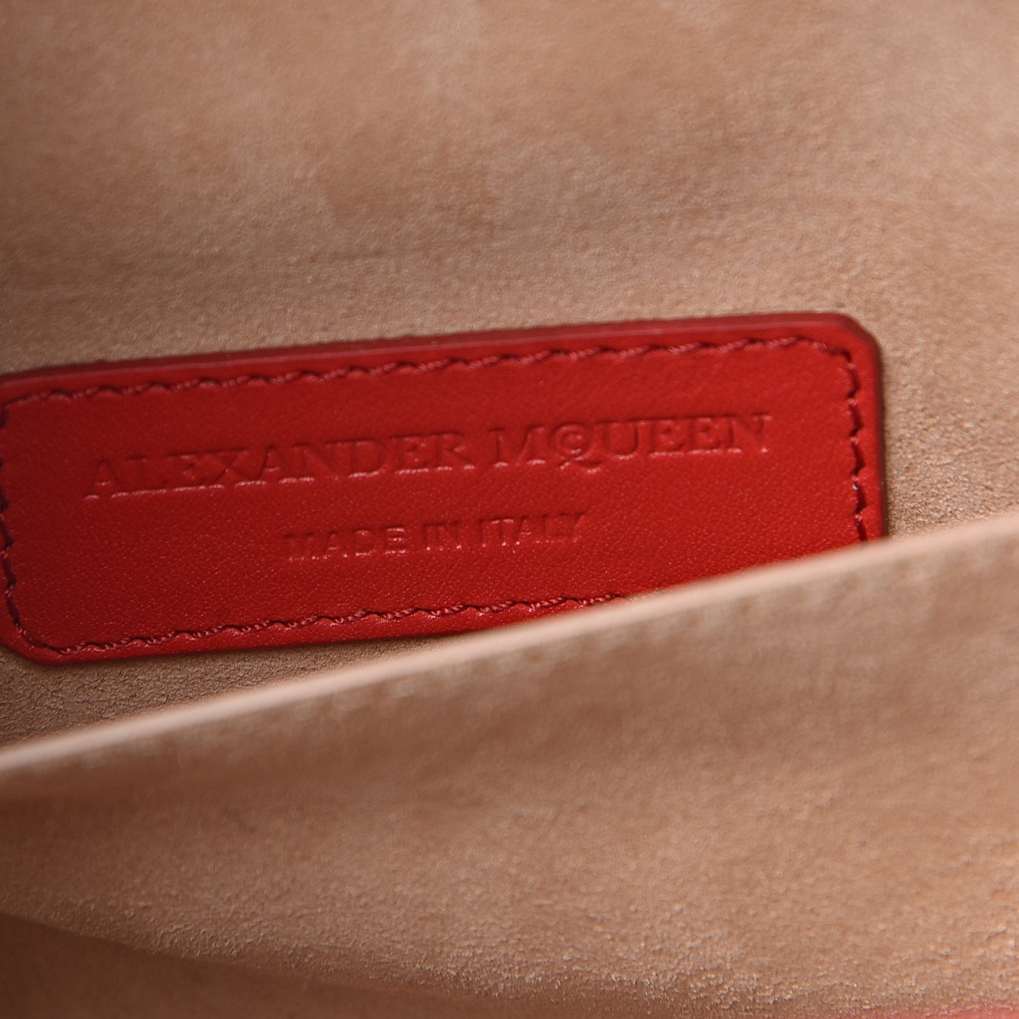 Calfskin Small Insignia Chain Flap Red