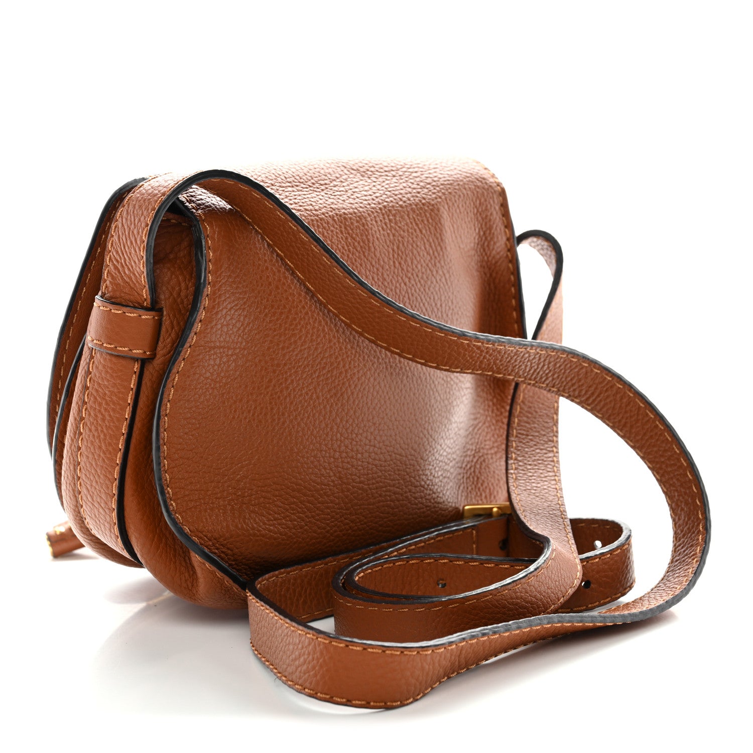 Chloe Grained Calfskin Small Marcie Saddle Bag Tan 3 of 12