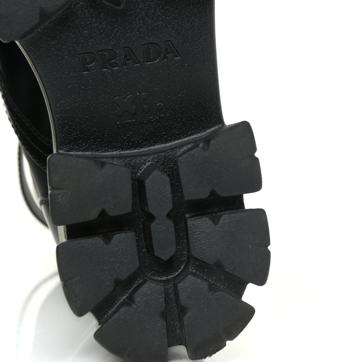Prada Spazzolato Rois Nylon Metal Triangle Logo Monolith Pouch Pocket 55mm Boots 39.5 Black 9 of 20