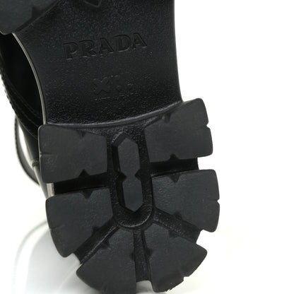 Prada Spazzolato Rois Nylon Metal Triangle Logo Monolith Pouch Pocket 55mm Boots 39.5 Black 9 of 20
