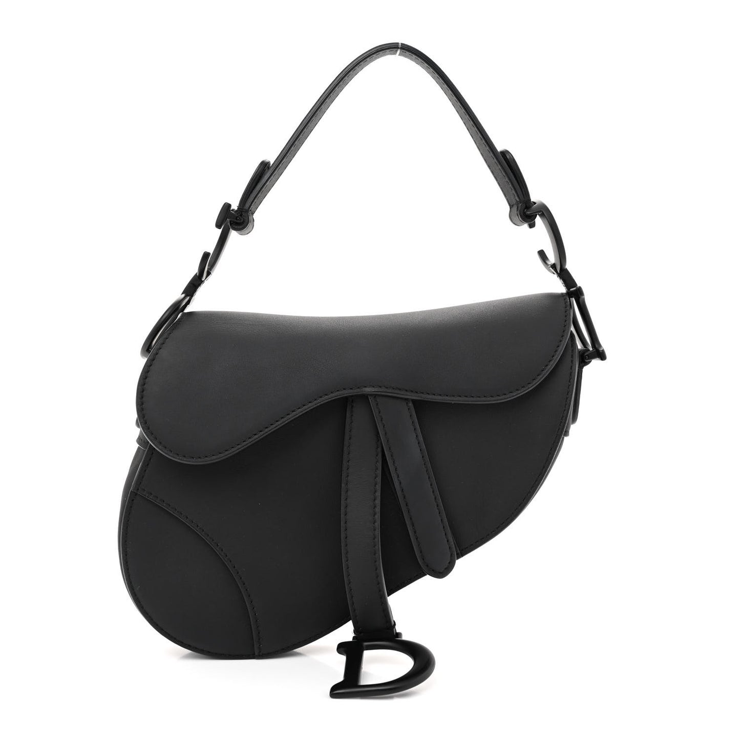 Ultra Matte Calfskin Mini Saddle Bag Black