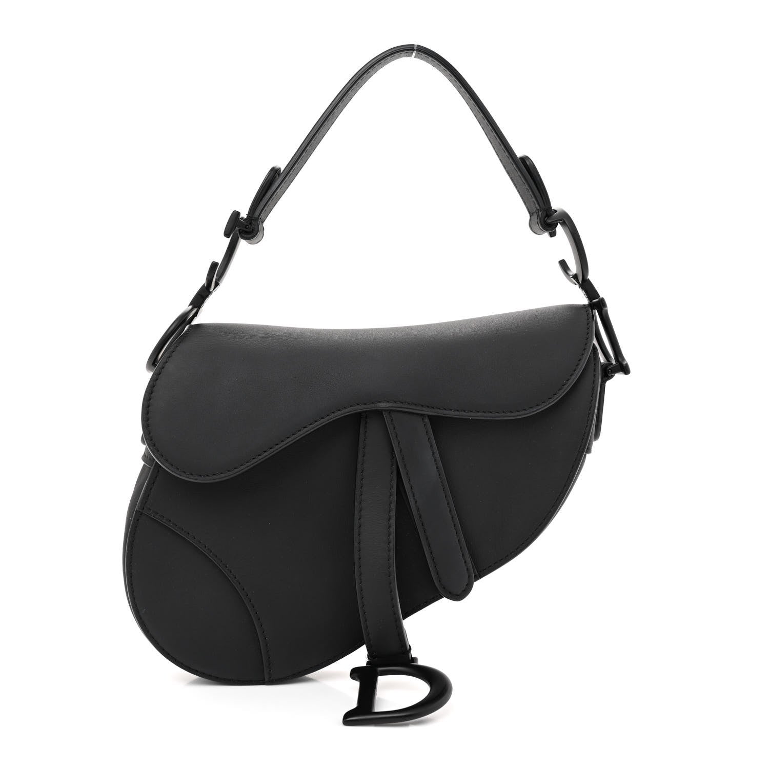Christian Dior Ultra Matte Calfskin Mini Saddle Bag Black 1 of 9