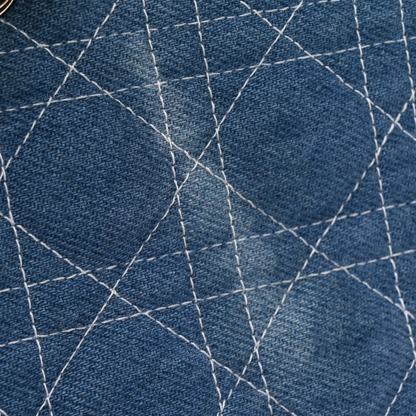 Denim Cannage Medium Lady Dior Blue