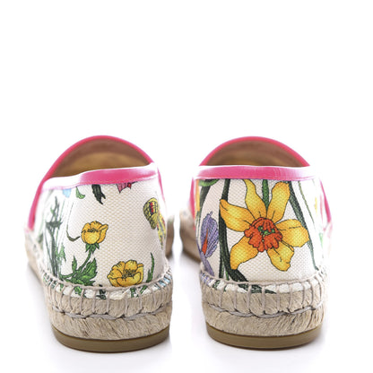 Gucci Canvas Flora Print Espadrilles 36 White Multicolor Fuxia 7 of 9