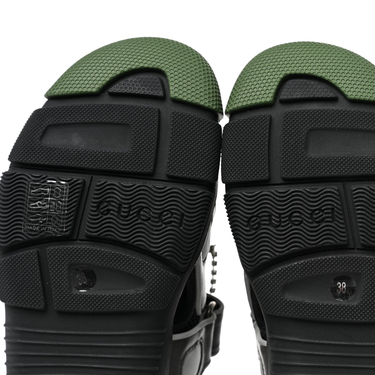 Mesh Fabric Tinsel Sport Sandals 38 Black Silver Green