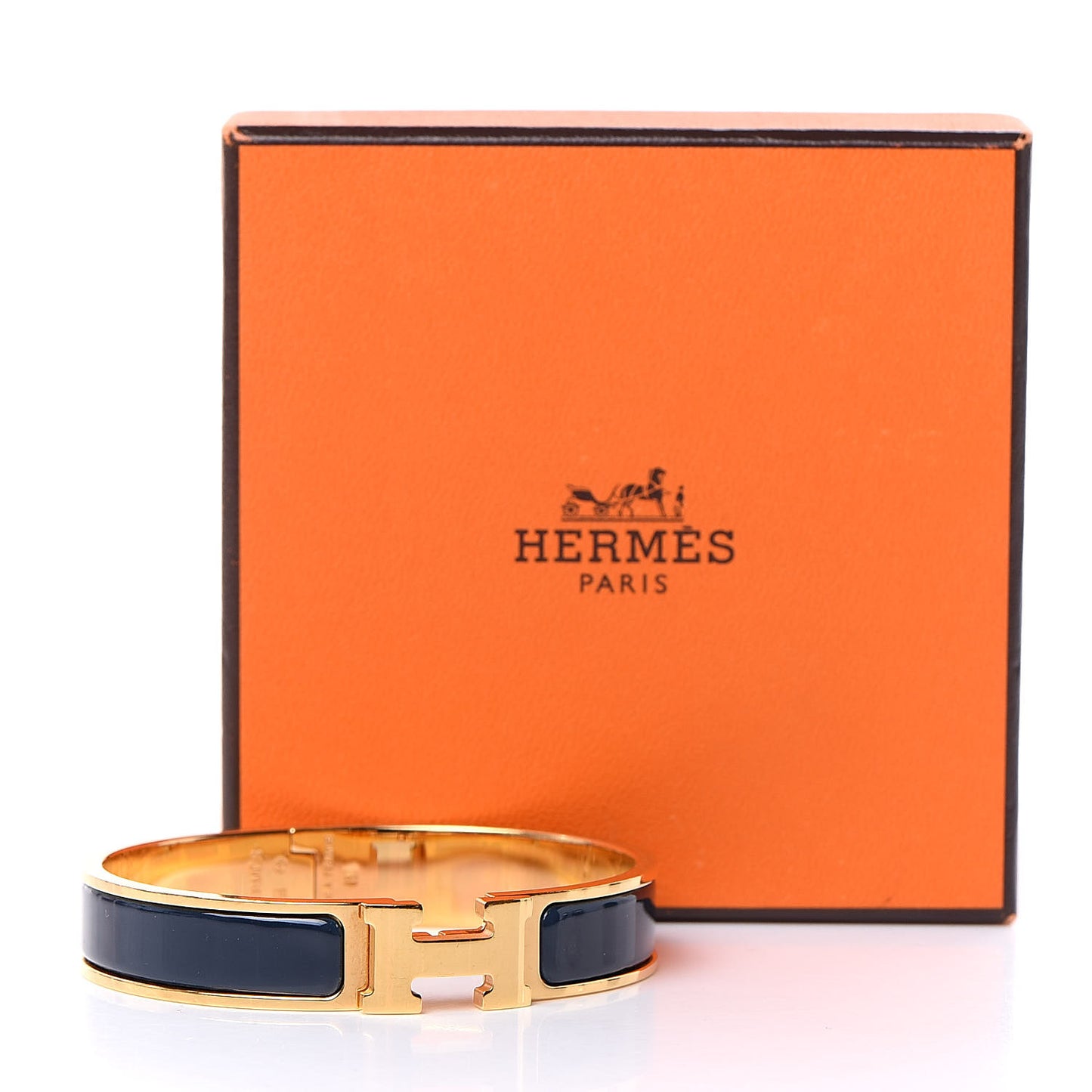 Narrow Enamel Clic Clac H Bracelet PM Indigo