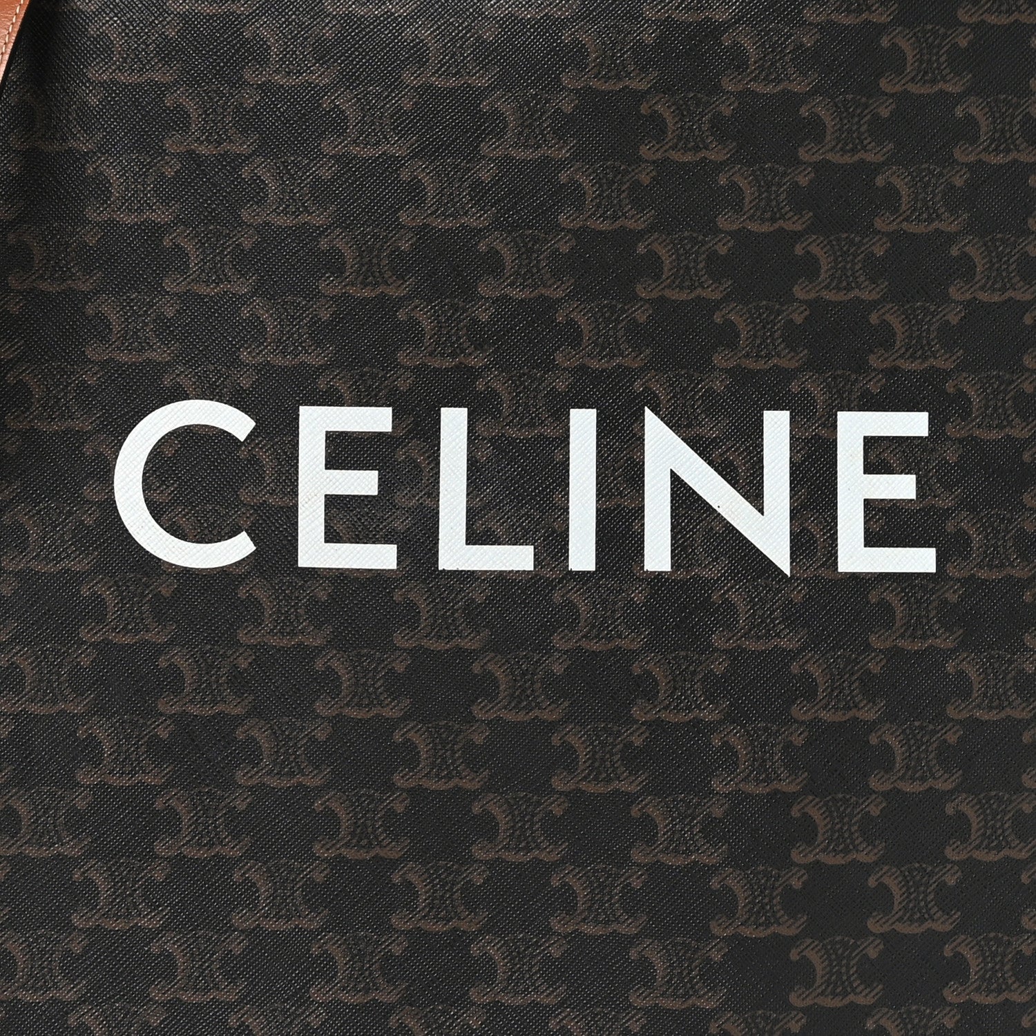 Celine Triomphe Canvas Calfskin Small Vertical Cabas Tan 8 of 10