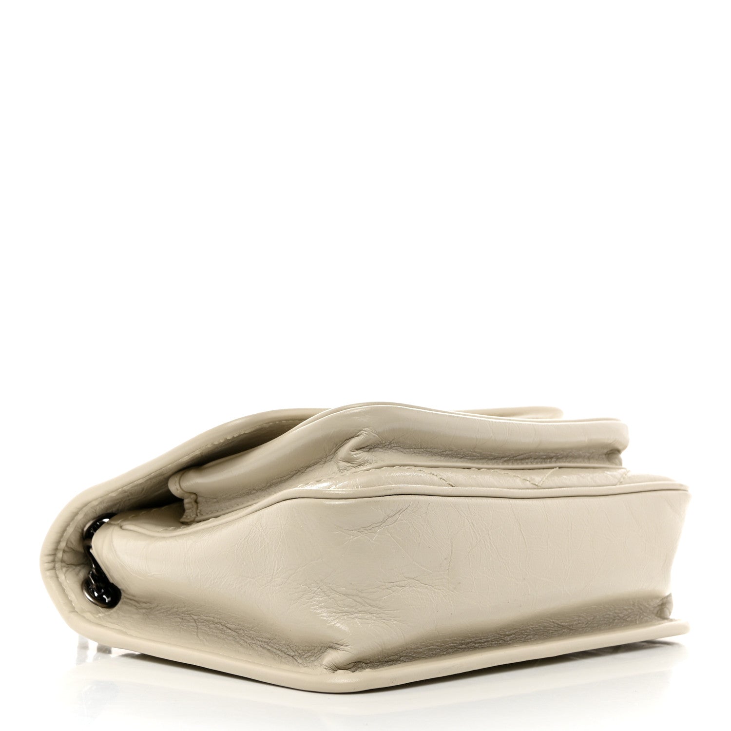 Saint Laurent Crinkled Calfskin Matelasse Monogram Baby Niki Chain Satchel Ivory 4 of 11