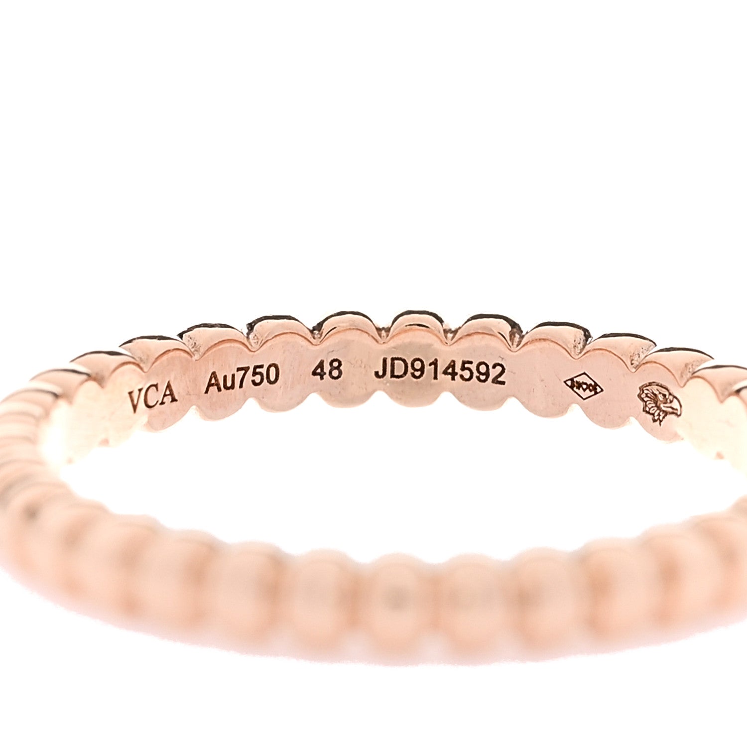 Van Cleef & Arpels 18K Rose Gold Small Perlee Ring 48 4.5 4 of 5