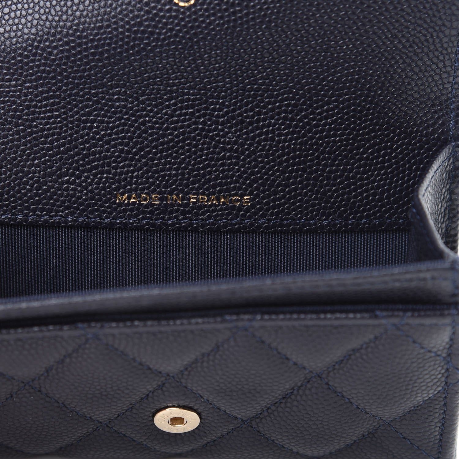 Chanel Caviar Quilted Flap Card Holder Dark Blue 7 of 9