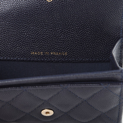 Chanel Caviar Quilted Flap Card Holder Dark Blue 7 of 9