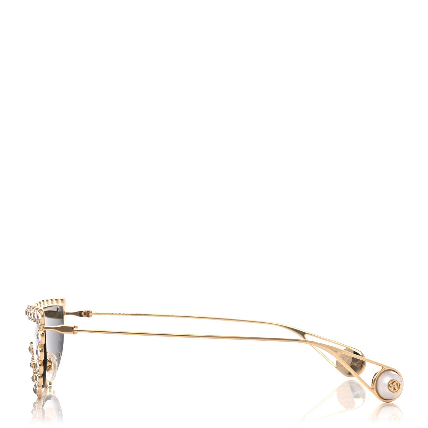 Metal Crystal Cat Eye Sunglasses GG0364S Gold