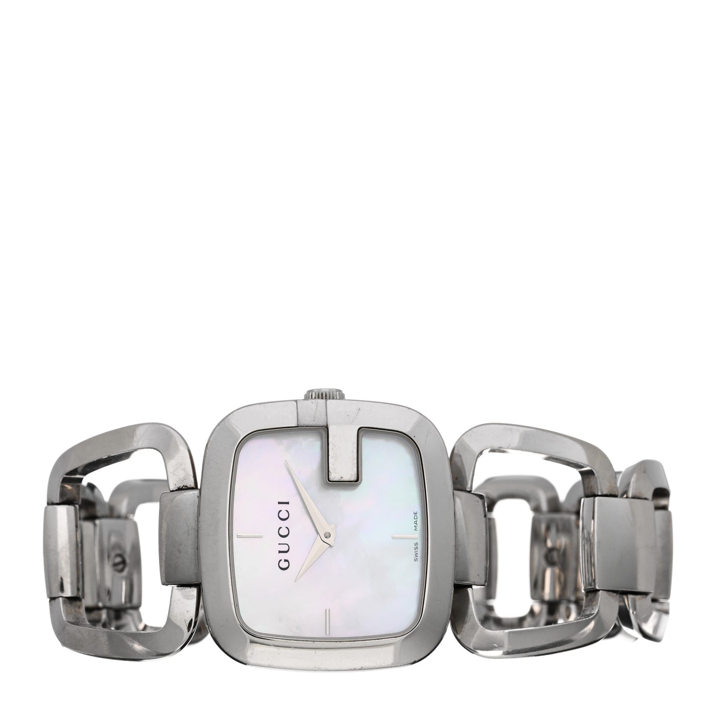 Stainless Steel Mother of Pearl 32mm G-Gucci Square Quartz Watch