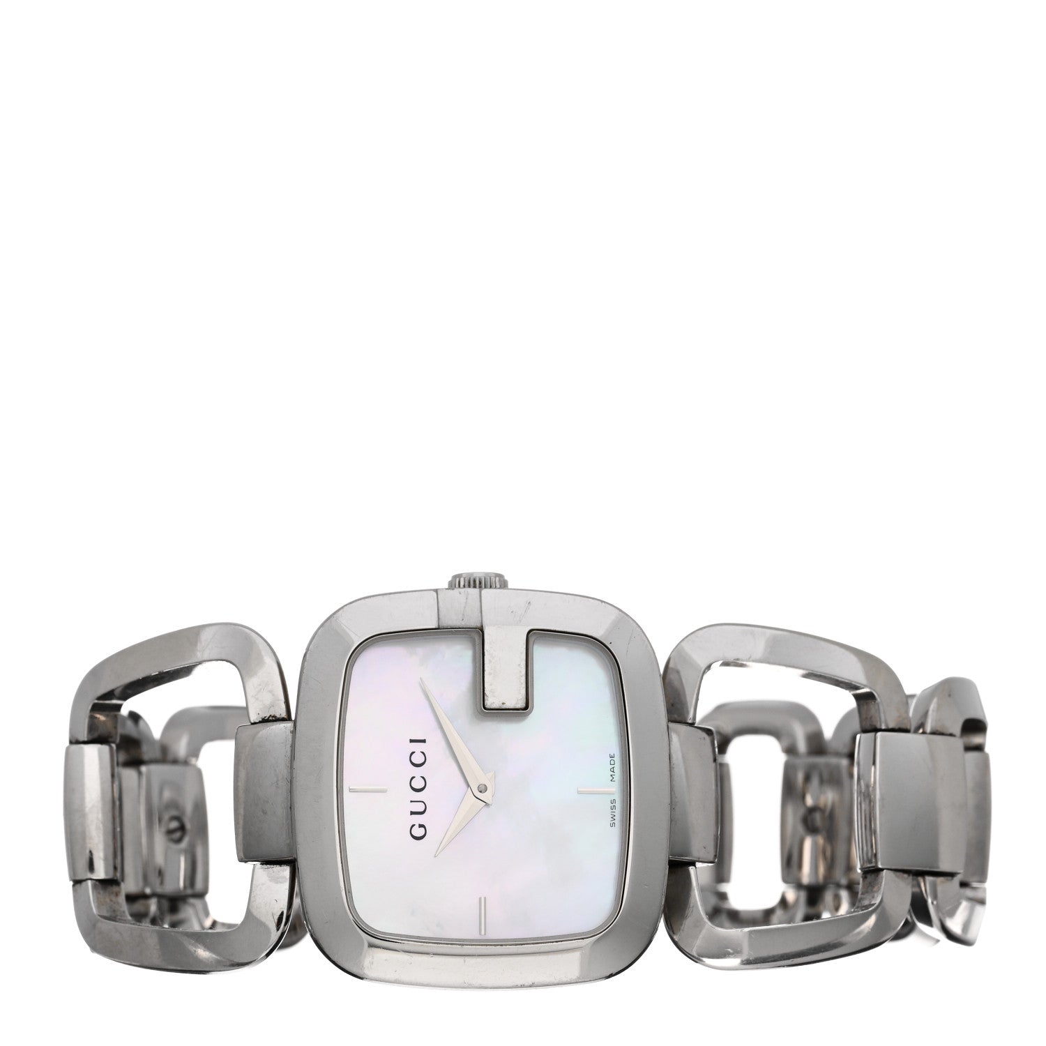 Gucci Stainless Steel Mother of Pearl 32mm G-Gucci Square Quartz Watch 2 of 4