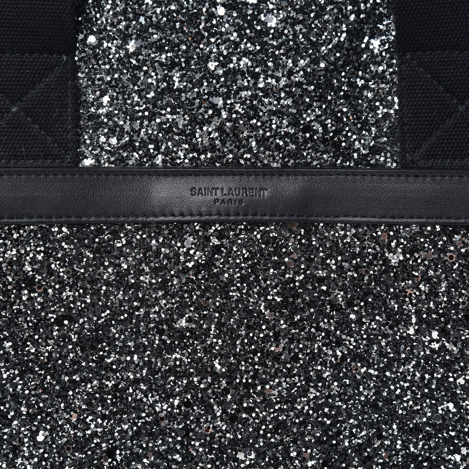 Saint Laurent Glitter Canvas City Gym Duffle Bag Black 9 of 10