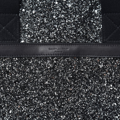Saint Laurent Glitter Canvas City Gym Duffle Bag Black 9 of 10