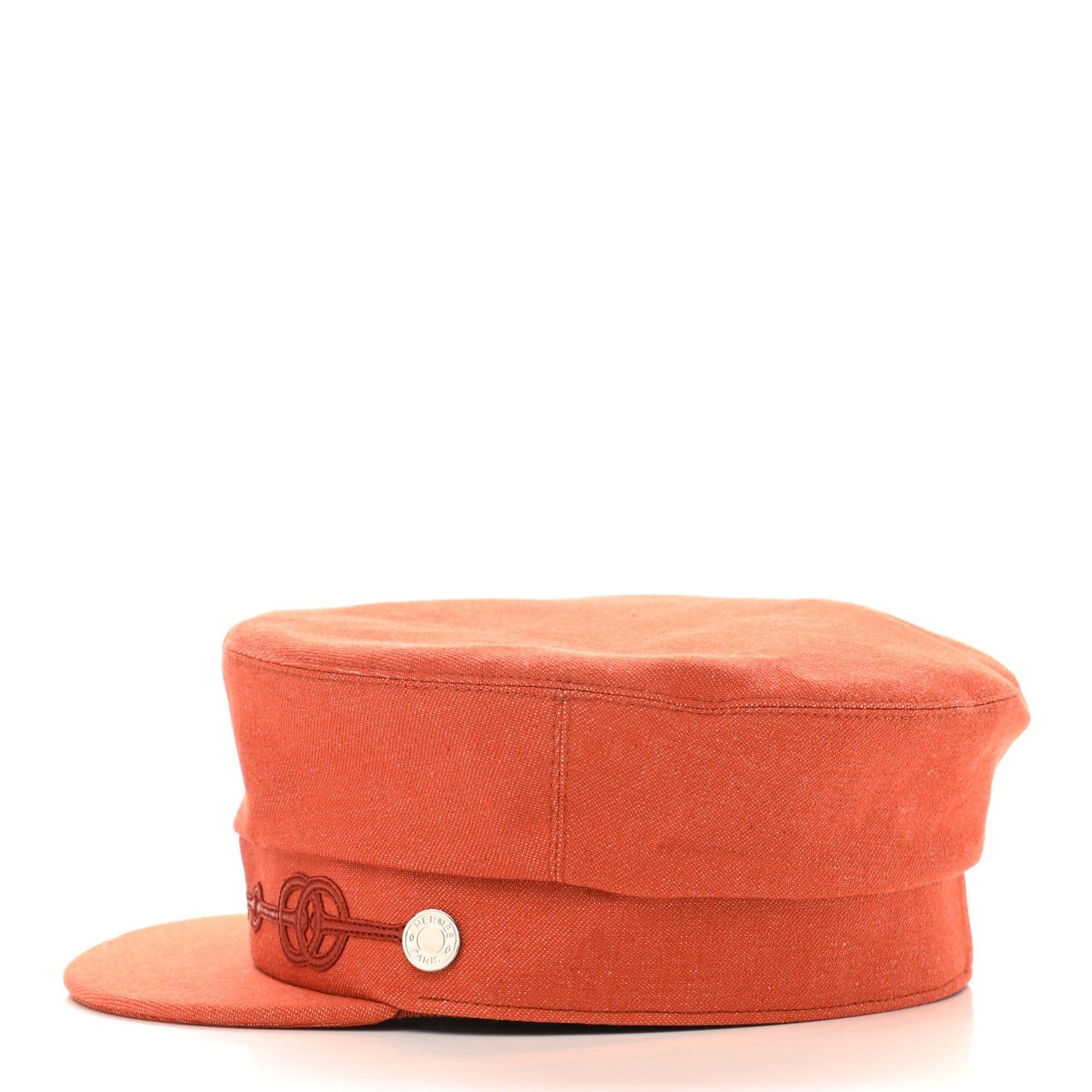 Double Linen Twill Casquette Cabourg Cliquetis Cap 56 Orange Meranti