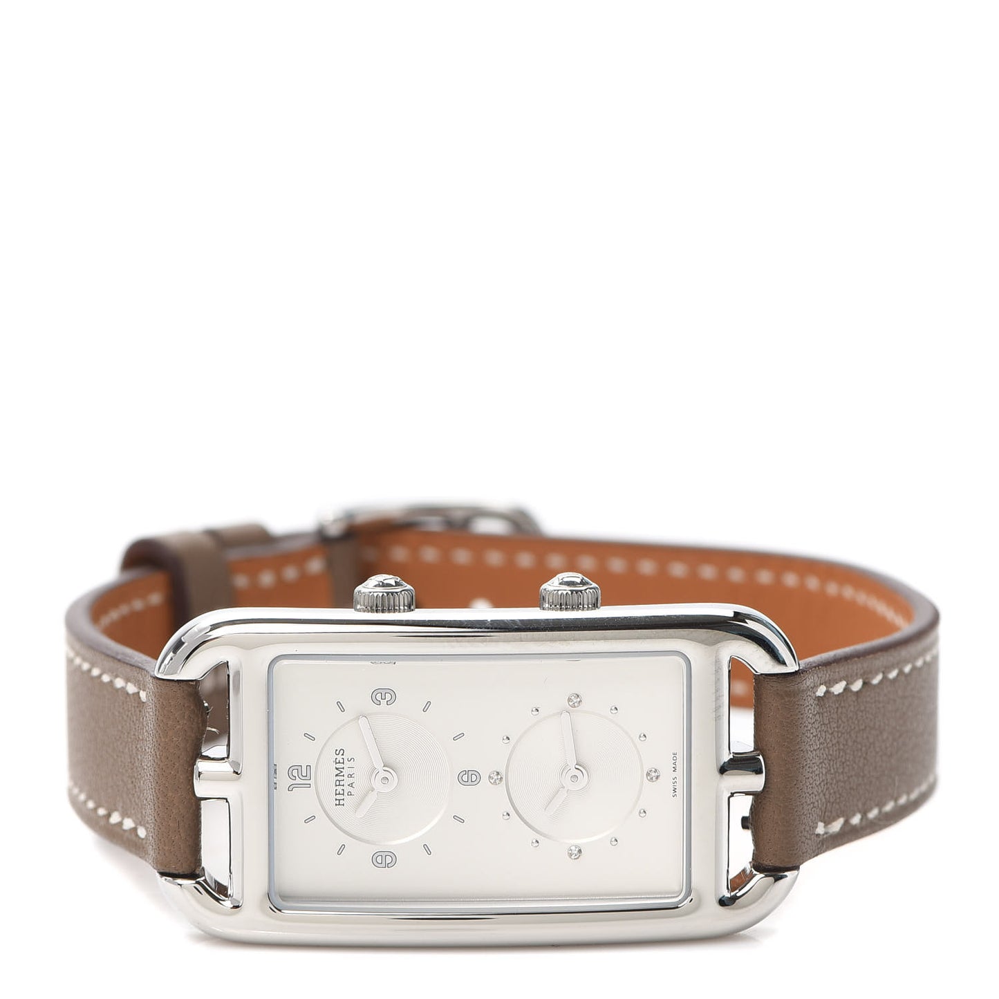 Stainless Steel Swift 22mm Nantucket Dual Time Quartz Watch Etoupe