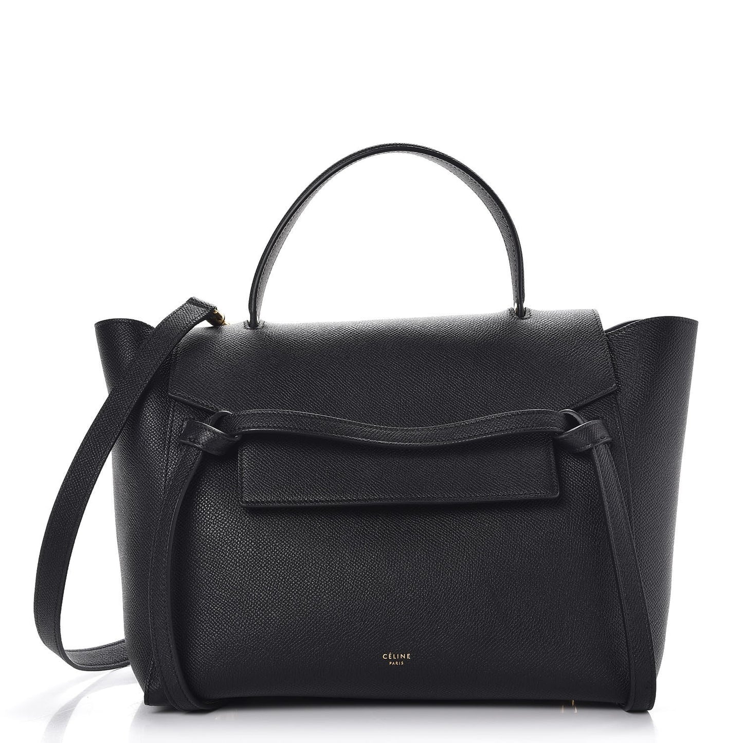 Grained Calfskin Mini Belt Bag Black