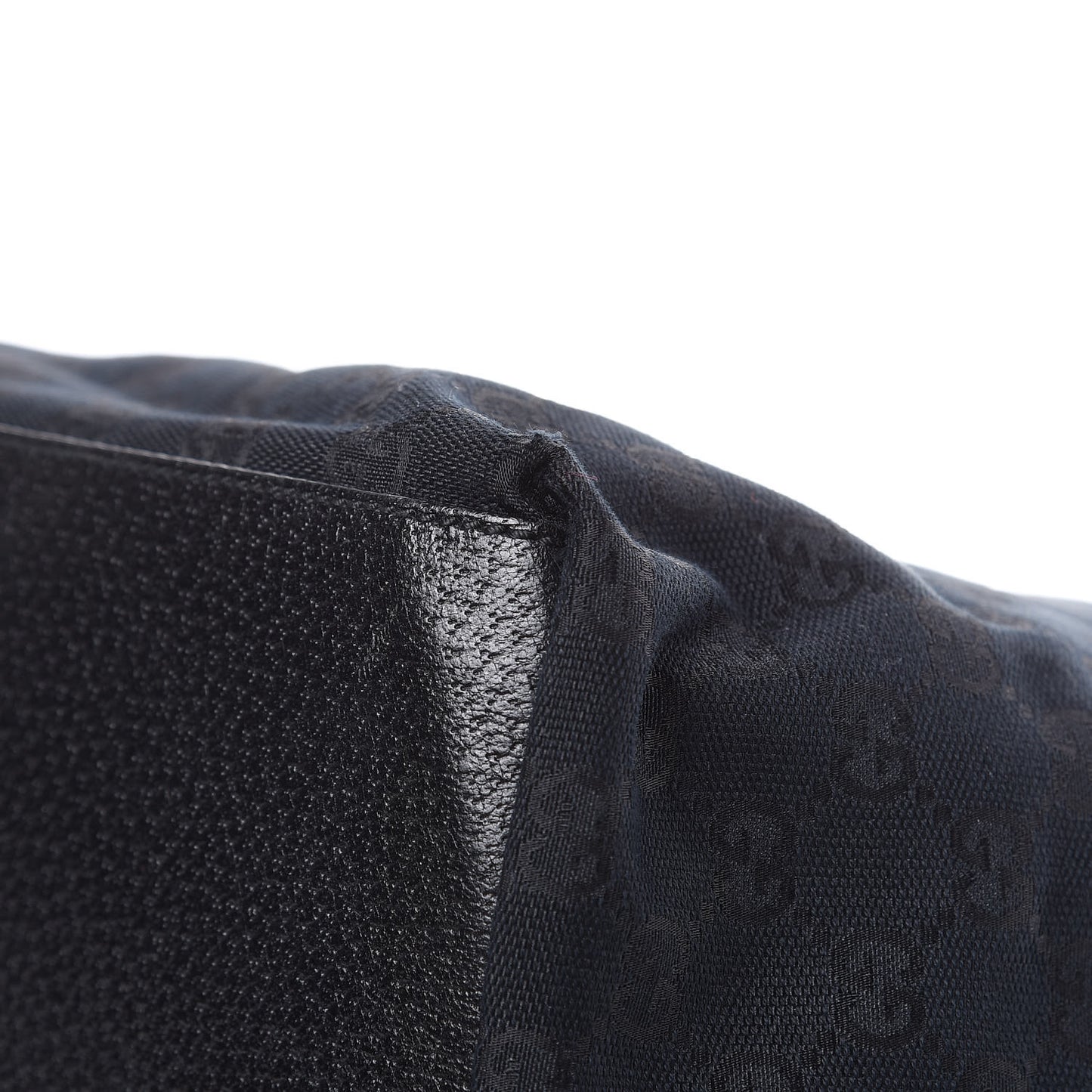 GG Monogram Large Web Handle Bucket Tote Black