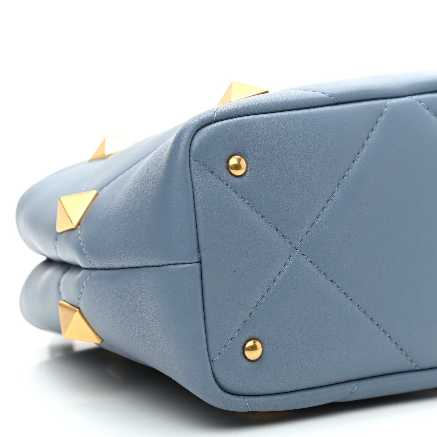 Valentino Garavani Nappa Small Roman Stud The Handle Bag Niagara 7 of 8