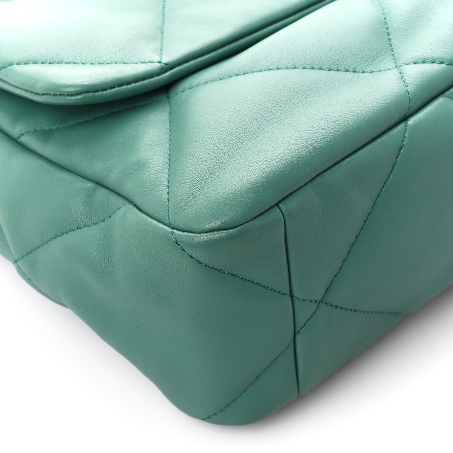 Chanel Lambskin Quilted Large Chanel 19 Flap Dark Green 8 of 9