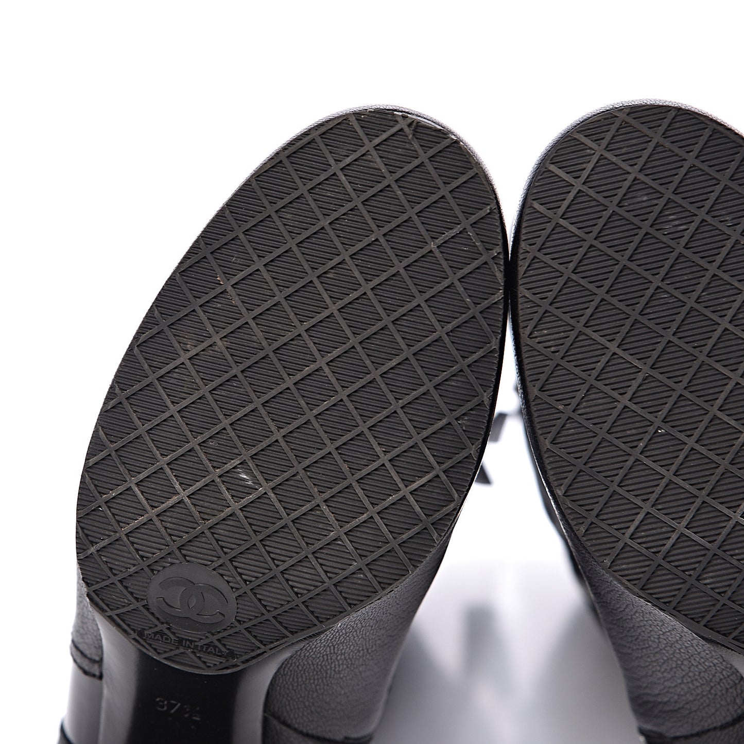 Grained Goatskin Patent Calfskin High Boots 37.5 Black