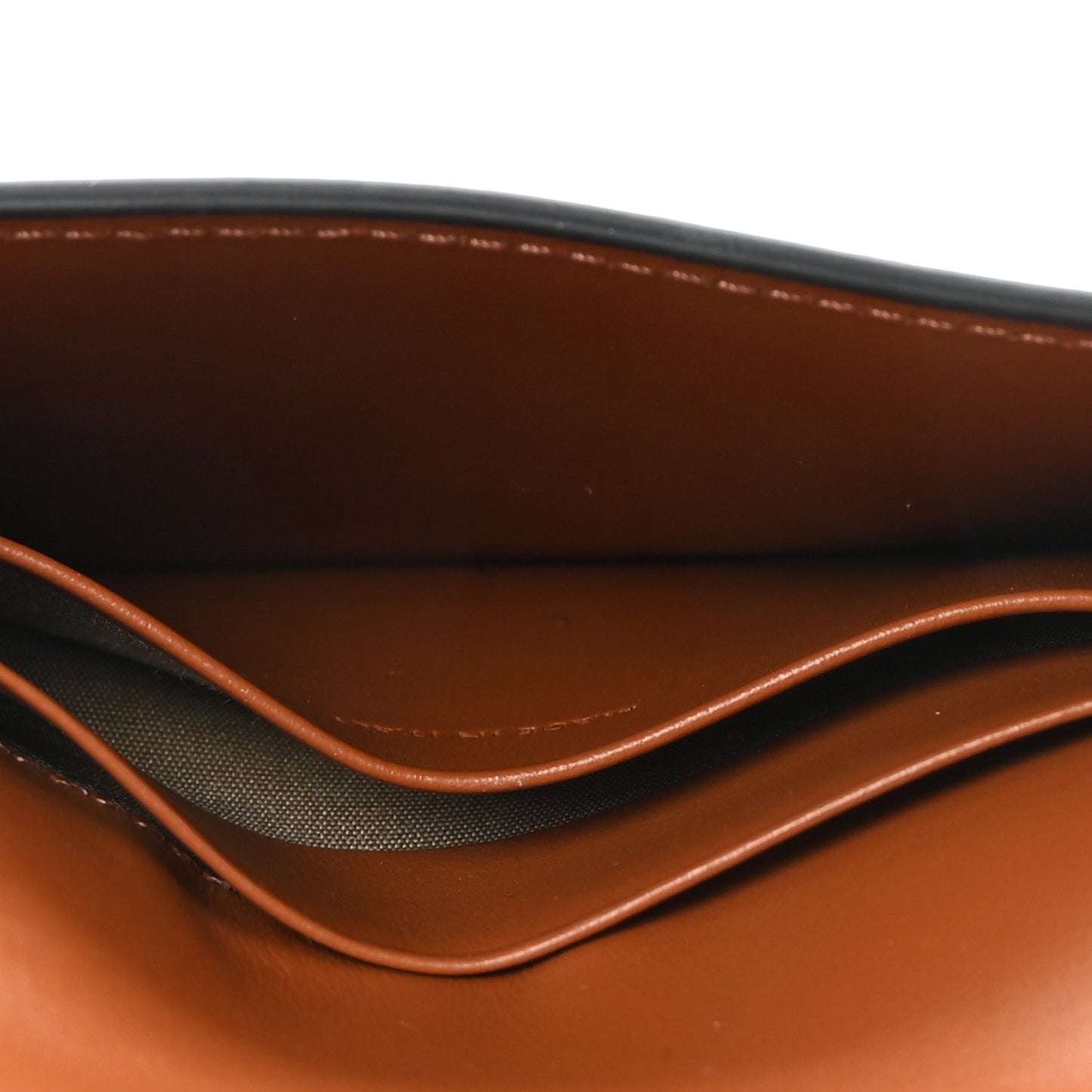 Triomphe Canvas Calfskin Flap Card Holder Tan