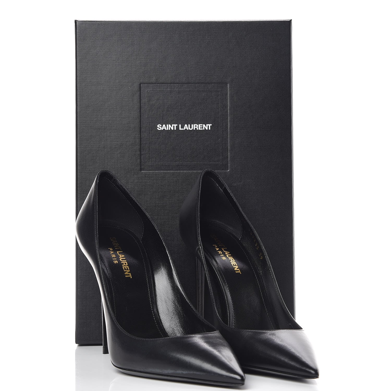Saint Laurent Calfskin Zoe 105 Pumps 39 Black 8 of 8
