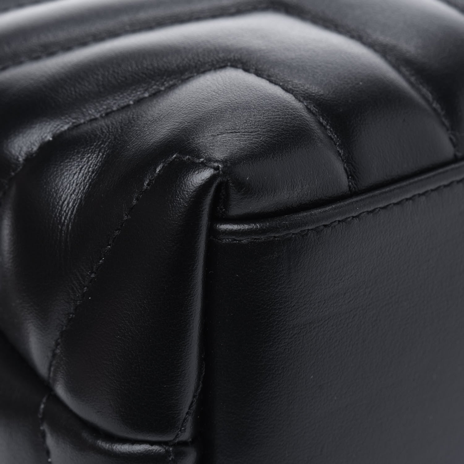 Saint Laurent Calfskin Y Quilted Monogram Small Loulou Chain Satchel Black 10 of 12