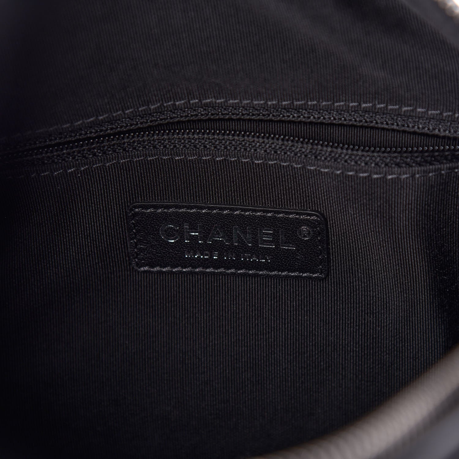 Chanel Calfskin Chain 20s Signature Hobo Black 6 of 11