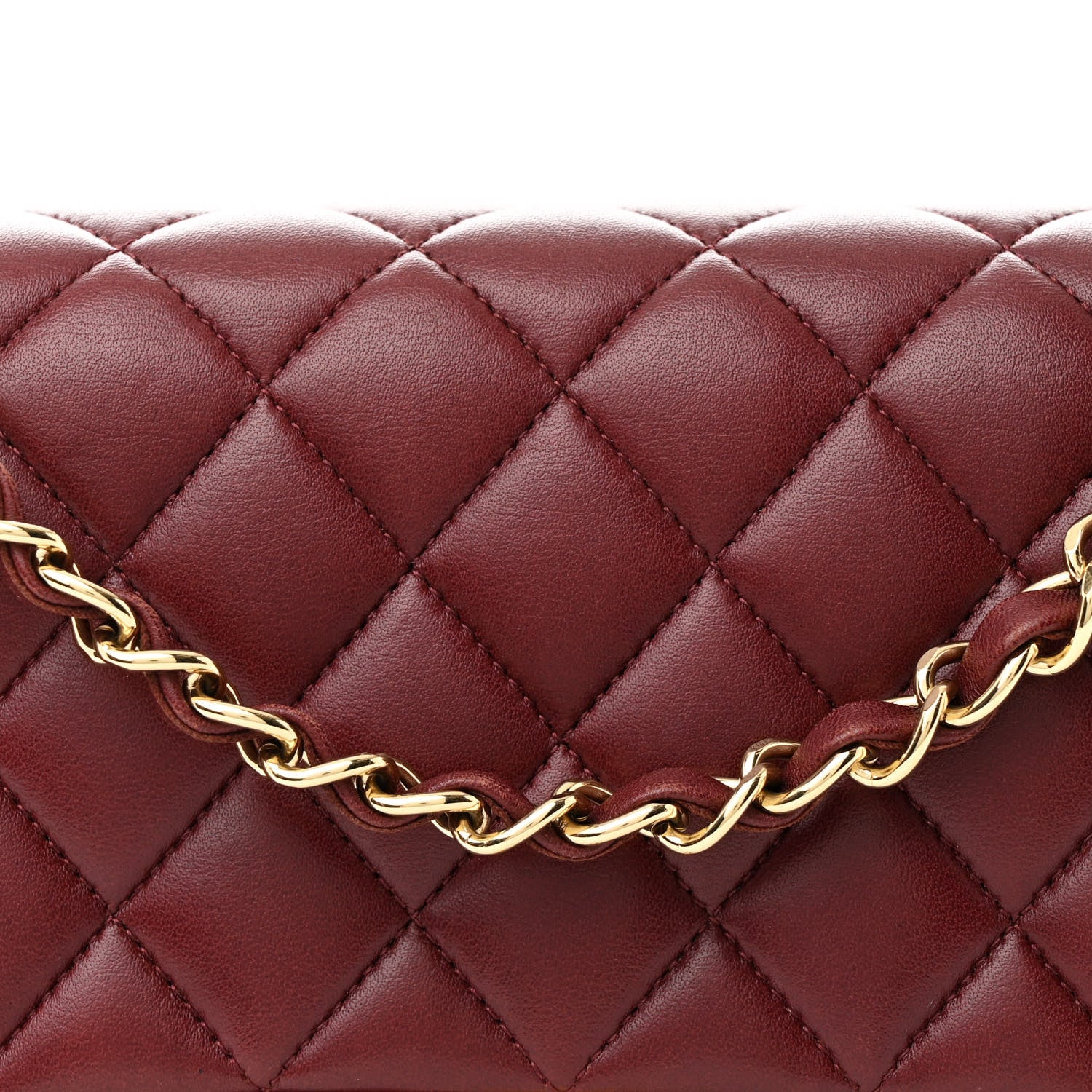 Chanel Lambskin Quilted Medium Double Flap Burgundy 8 of 16