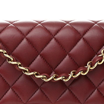 Chanel Lambskin Quilted Medium Double Flap Burgundy 8 of 16