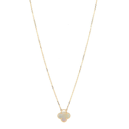 Van Cleef & Arpels 18K Yellow Gold Mother of Pearl Vintage Alhambra Pendant Necklace 1 of 6