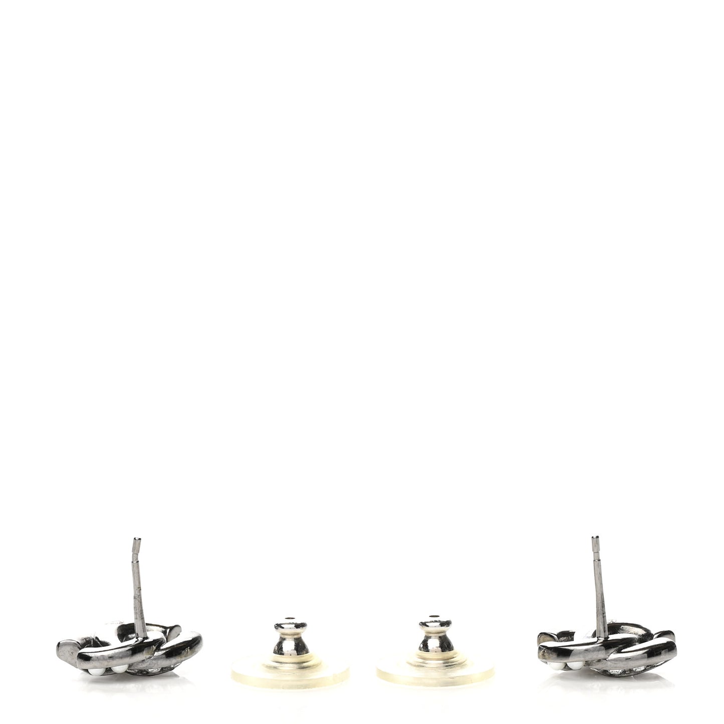 Ruthenium Crystal Pearl CC Earrings