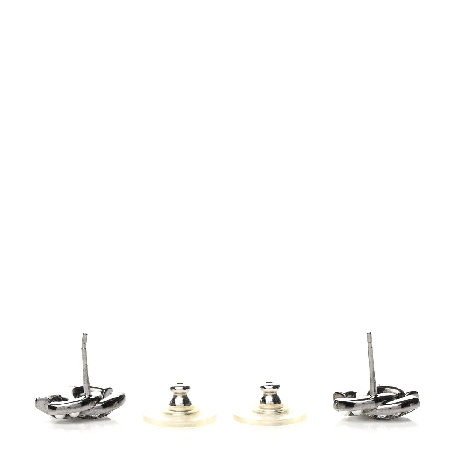 Chanel Ruthenium Crystal Pearl CC Earrings 3 of 5