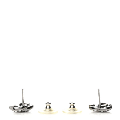 Chanel Ruthenium Crystal Pearl CC Earrings 3 of 5