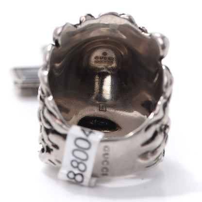 Gucci Enamel Brass Lion Head Crucifix Ring M Black 7 of 7