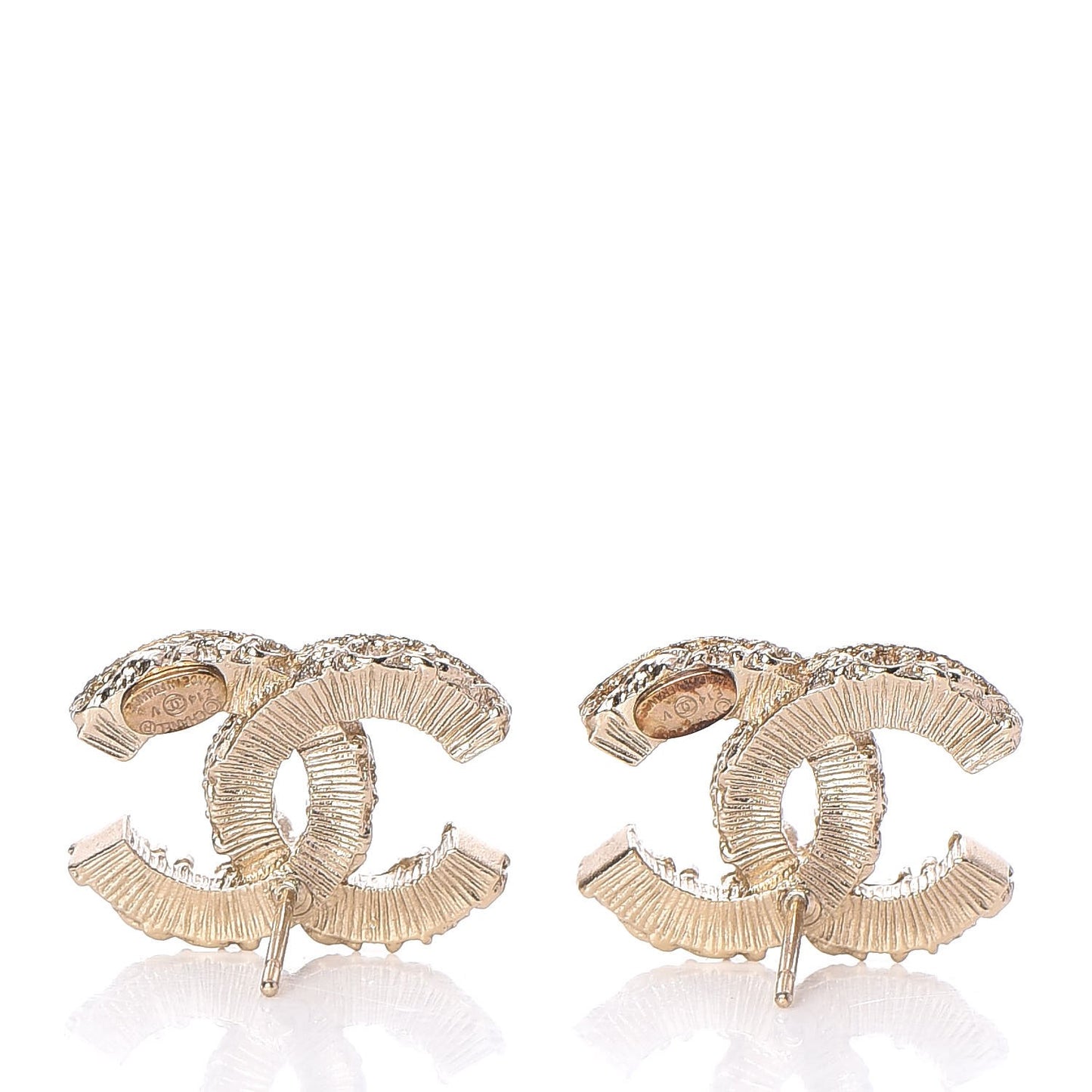 Enamel CC Baroque Earrings Black Gold