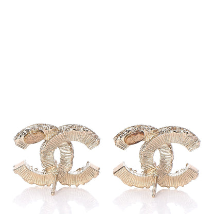 Chanel Enamel CC Baroque Earrings Black Gold 3 of 7