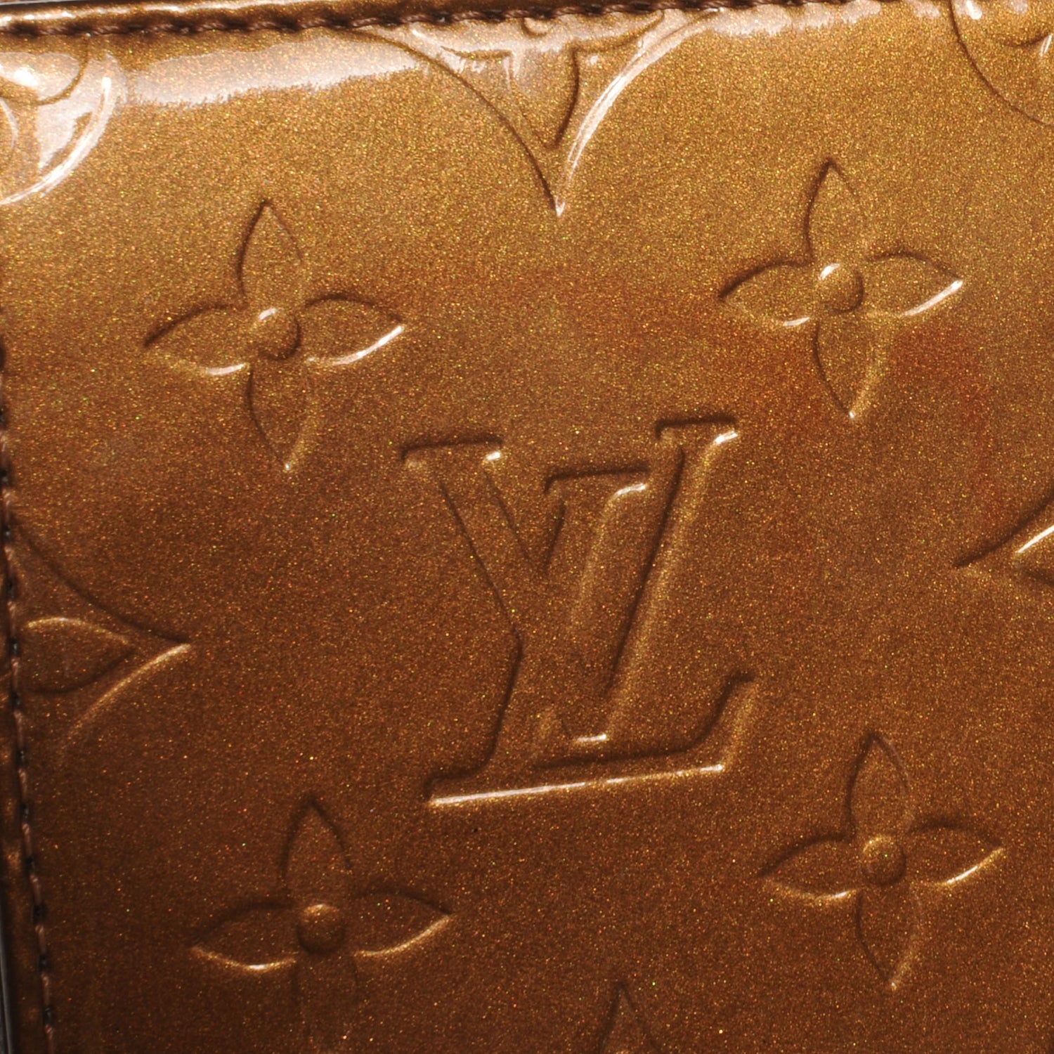 Louis Vuitton Patent Mott Long Strap Bronze 6 of 9