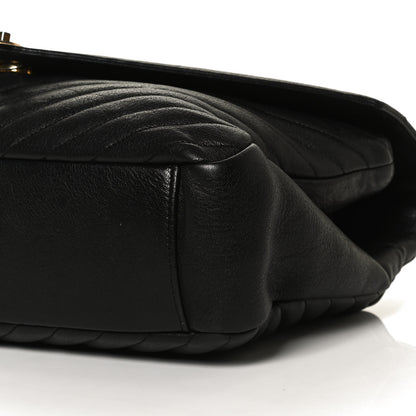Saint Laurent Sheepskin Matelasse Chevron Monogram Large College Satchel Black 12 of 12