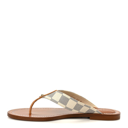 Louis Vuitton Damier Azur Sunny Flat Thong Sandals 37 1 of 8