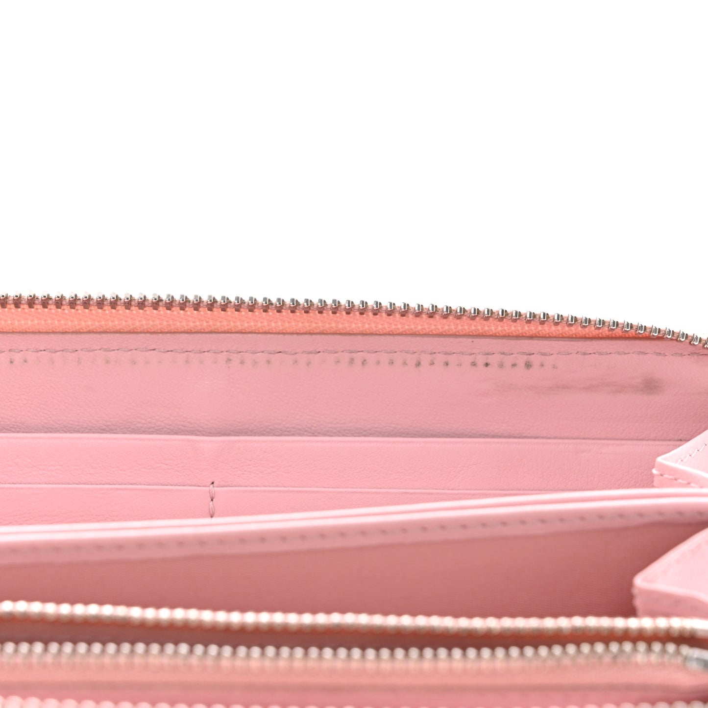Patent Cannage Lady Dior Continental Zip Wallet Pink