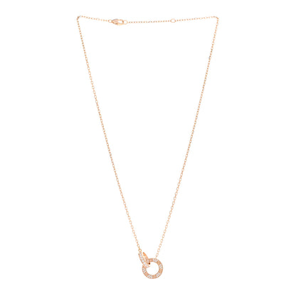 Cartier 18K Pink Gold Diamond Interlocking LOVE Paved Necklace 3 of 5