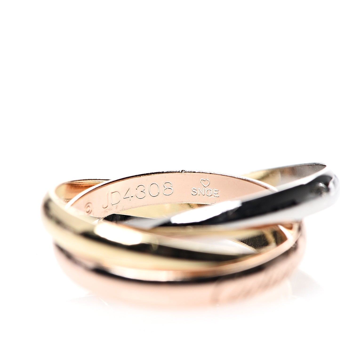 18K Pink Yellow White Gold Small Trinity Ring 50 5.25