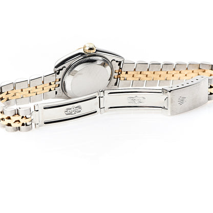 Rolex Stainless Steel 18K Yellow Gold Diamond 26mm Oyster Perpetual Datejust Watch Silver 79173 5 of 5