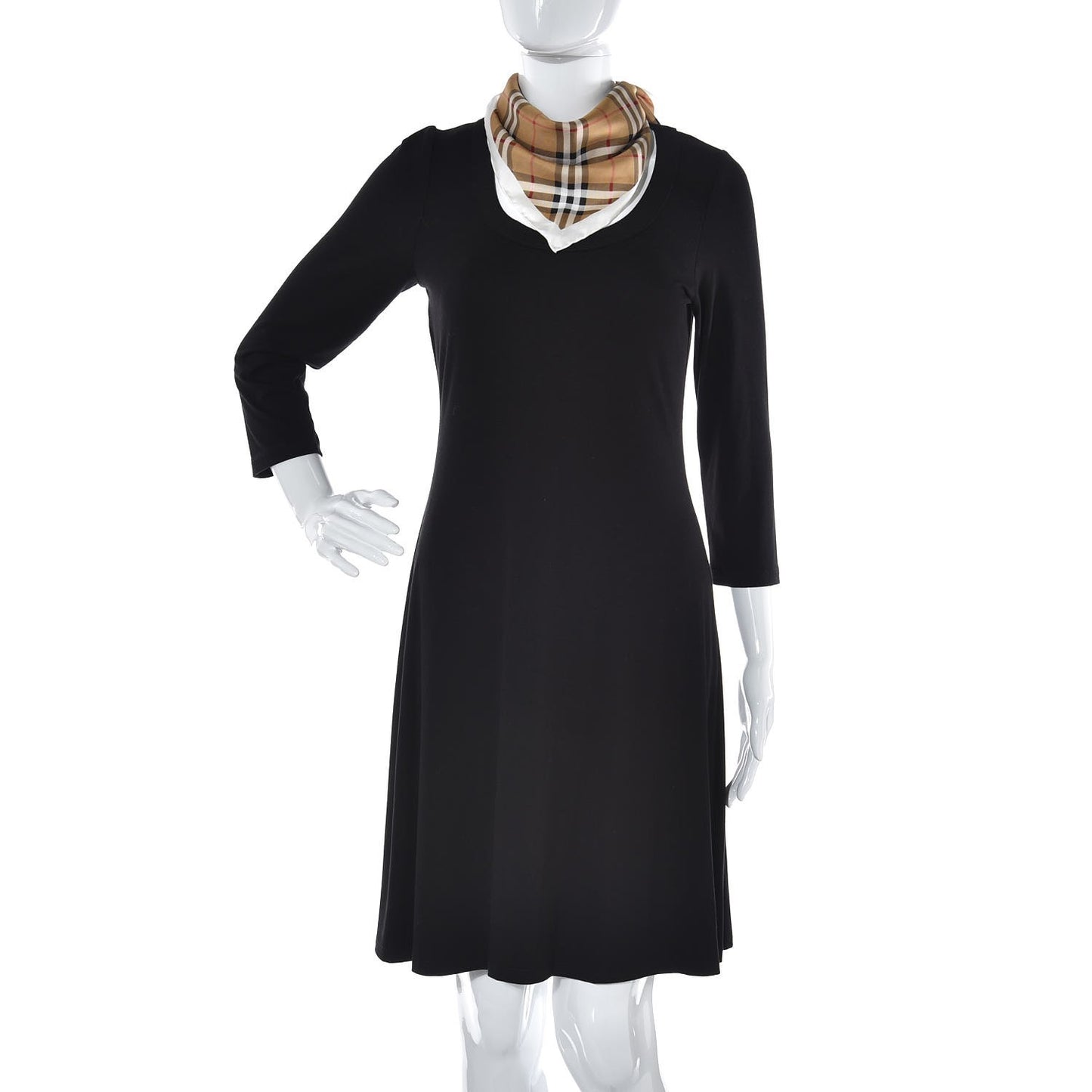 Silk House Check Triangle Scarf White